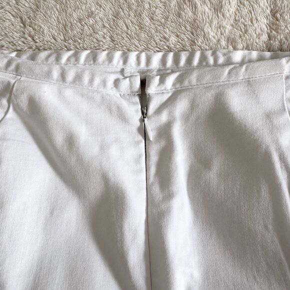Larry Levine Skort Skirt Size 12 White Cotton Spandex Stretch - Picture 5 of 9